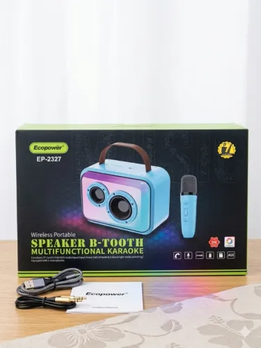 Caixa de Som Karaokê Portátil Ecopower EP-2327 (Nova na Caixa) + Microfone