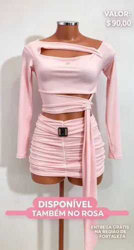Conjunto poliamida, short saia
