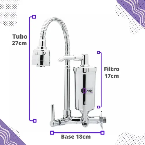 Torneira dupla gourmet com filtro para cozinha parede abs NOVA
