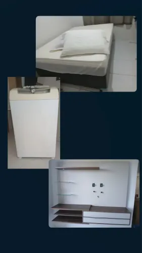 Cama, painel, máquina de lavar
