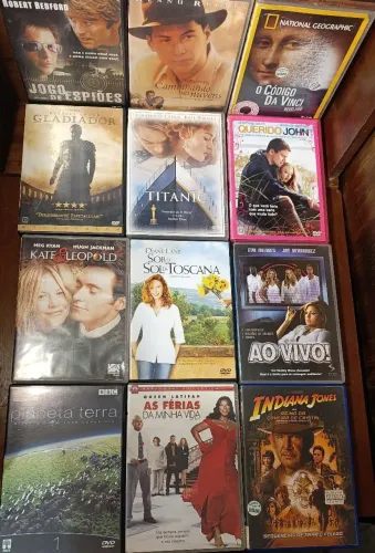 Lote DVDs Originais - Filmes Variados - Titanic, Gladiador, Indiana Jones e Mais