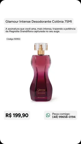 Glamour Intense Desodorante Colônia 75ml