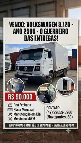 CAMINHÃO VOLKSWAGEN 8.120 - ANO 2000