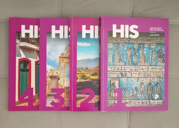Livros de História - Poliedro - 4 volumes - 2025 - Semi novos