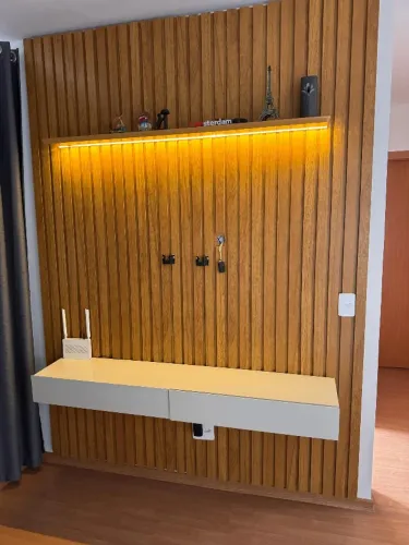 painel Ripado MDF, LED embutido
