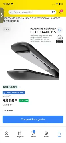 Prancha de cabelo