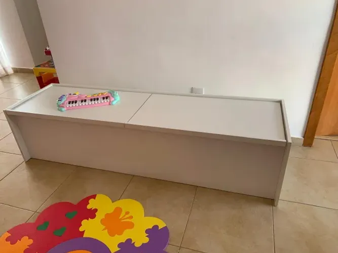 Banco com Baú 180cm Branco