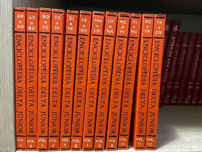 Coleção Completa Enciclopédia Delta Júnior (12 Volumes) - Capa Laranja