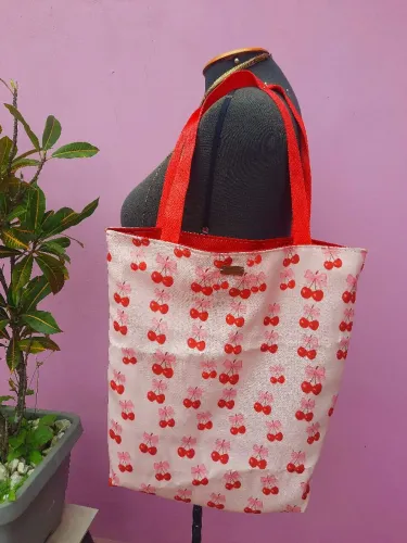 Bolsa Ecológica/ Ecobag Artesanal Grande / Cerejas