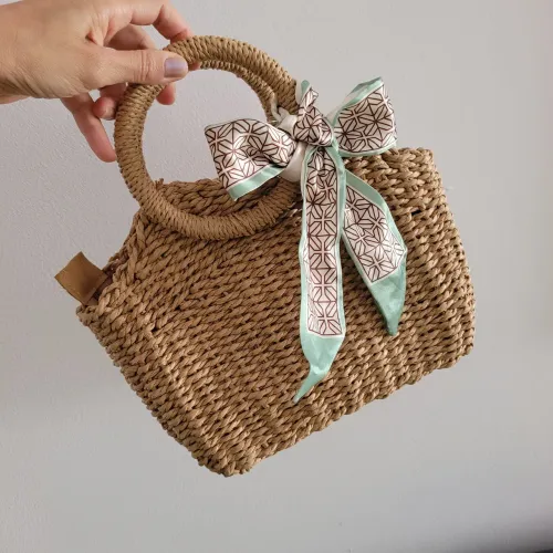 Bolsa maravilhosa nova de palha pequena forrada