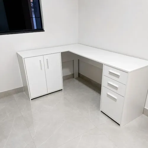 Escrivaninha em L - Branco