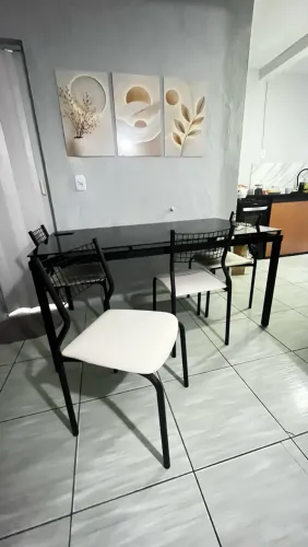 Mesa tampo de vidro