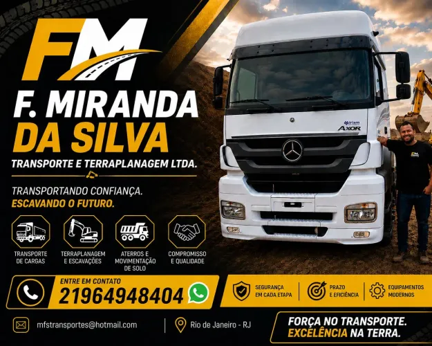 Serviço de transporte e terraplanagem