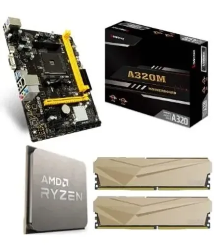 KIT AMD A320M BIOSTAR + RYZEN 3 2200G + 16GB DDR4