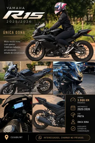 YAMAHA R15 2025/2026 ZERADA!