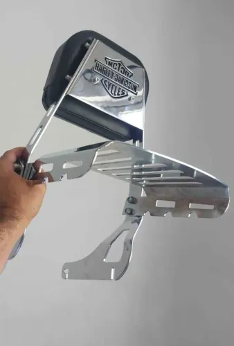 Sissy Bar Cromado com Encosto e Bagageiro | Estilo Harley | Ótimo Estado