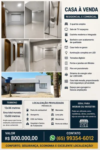Casa moderna , tudo primeira qualidade com placas solares