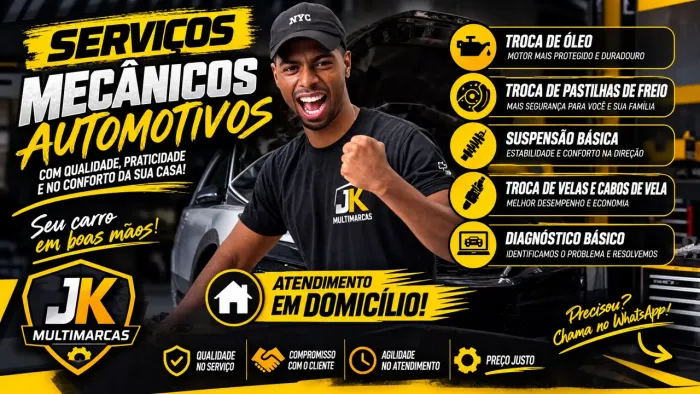 ? MECÂNICO NA SUA CASA! ? Atendimento após as 19h e aos finais de semana.