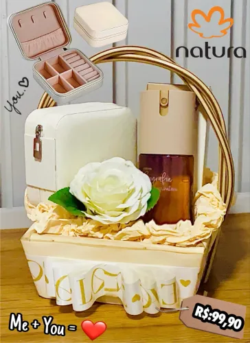Cestas. Linda Cesta Love Biografia Assinatura Da Natura R$:129,99