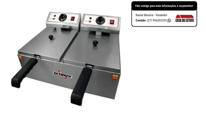 Fritadeira Elétrica 10 L 2 Cubas - Inox - Fed 20 n - Skymsen