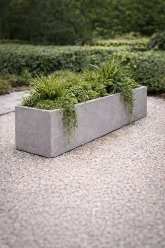 VASO RETANGULAR DUBAI EM CONCRETO MACIÇO 100X0,25