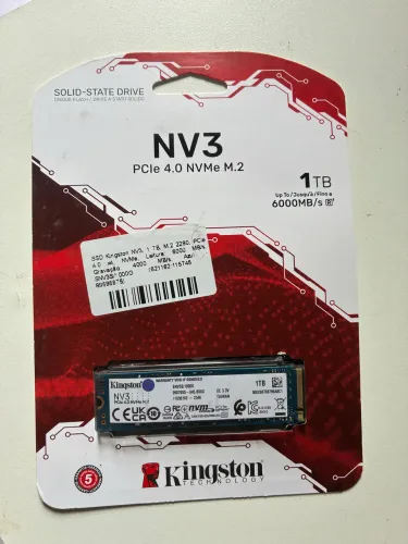 SSD NVMe Kingston NV3 1TB PCIe 4.0 M.2 Novo Lacrado | Original