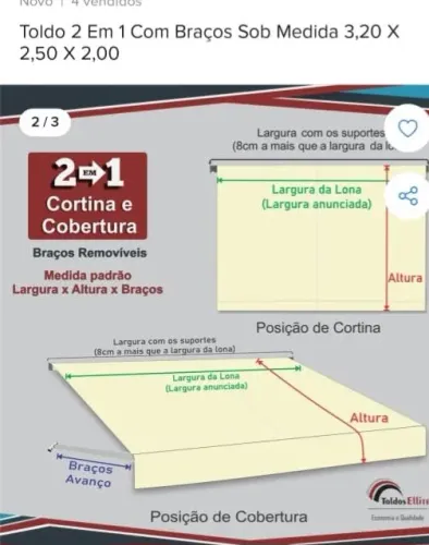 Toldo em perfeito estado