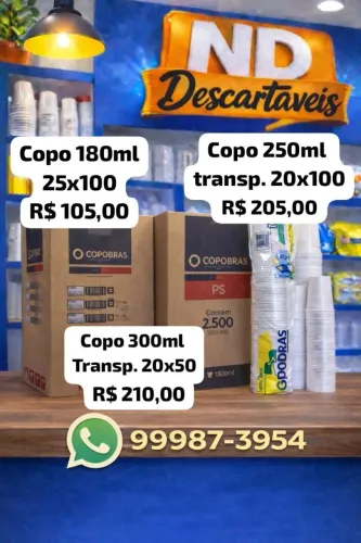 Copo descartável copobras 