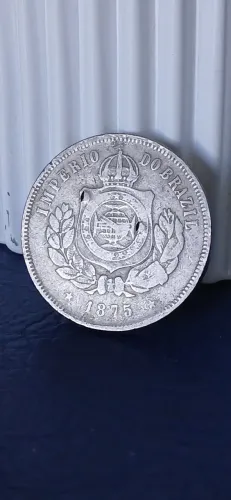 Moeda 200 Réis 1875 - fundo liso