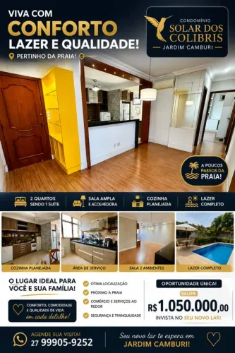 Apartamento para Venda em Vitória, Jardim Camburi, 3 dormitórios, 1 suíte, 2 banheiros, 2