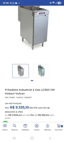Fritadeira industrial Vulcan