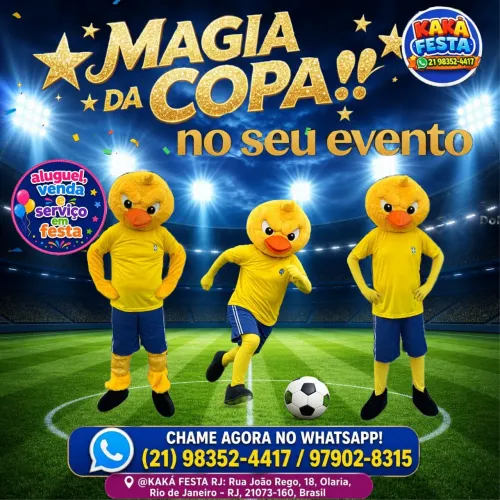 Aluguel e venda de mascotes da copa do mundo
