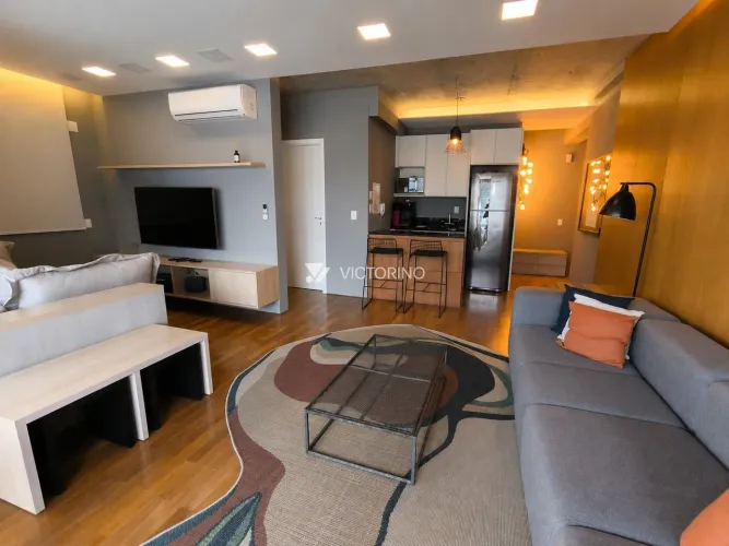 Apartamento mobiliado com 01 quarto(01 suite) e 02 vagas para locação - Itaim Bibi