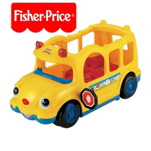 Onibus Escolar Little People Fisher Price Original Amarelo Com Som e com 4 bonecos