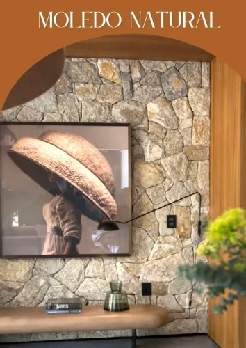 Pedra Decorativa Moledo Natural em Caco - Paredes e Ambientes Internos e Externos