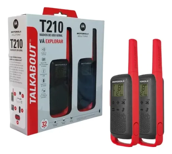 PAR Rádio Comunicador MOTOROLA T210BR 32KM TALKABOUT