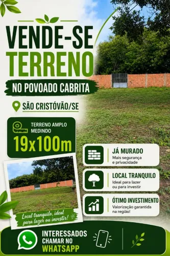 Vende-se terreno no Povoado Cabrita