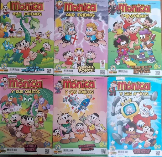 kit 10 gibis Turma da Mônica em inglês e espanhol