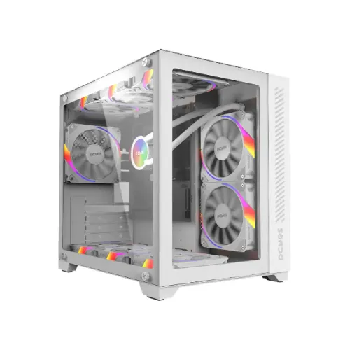 Gabinete Gamer PCYES Forcefield White Ghost Vidro Temperado-Loja Fs Informática