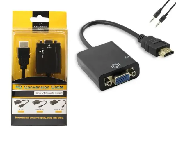 Cabo Conversor Hdmi Para Vga Com Saída De Áudio