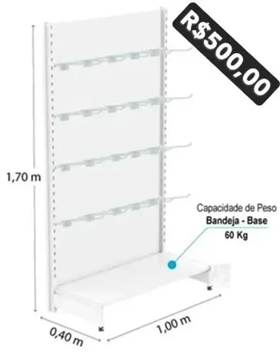 Gôndola prateleira para comércio