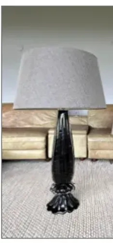 Abajur Cristal Murano Verona Preto 77 cm