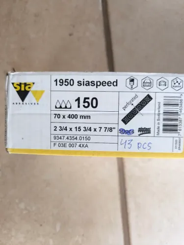 43 Tiras de lixa P150, Sia Abrasives Alta performance 