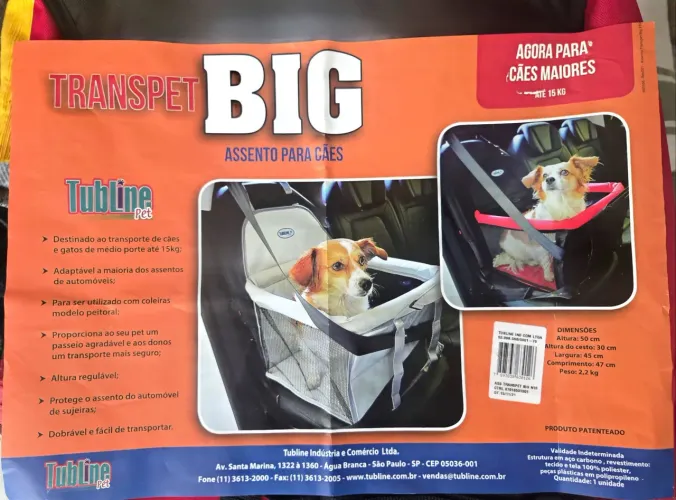 Assento cestinha para transporte de cães e gatos
