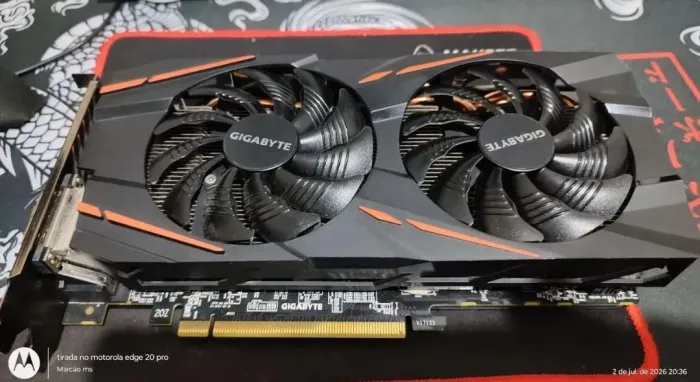 PLACA DE VÍDEO RX580 4G GIGABYTE ORIGINAL POUCO USADA