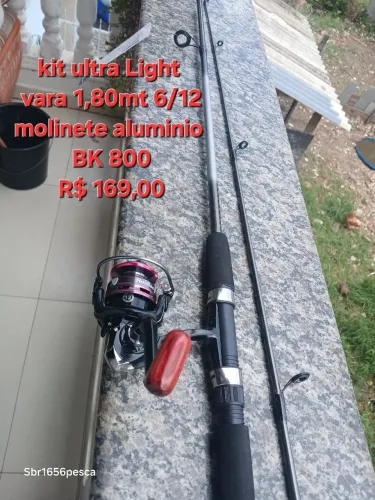 Vara de pesca com molinete 