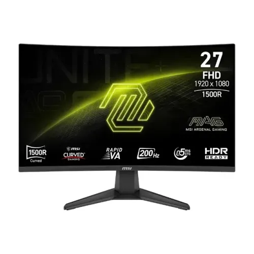 Monitor Curvo MSI MAG 27", Full HD, 200 Hz, 0.5 ms, VA,FreeSync Premium, HDR,Novo, Lacrado