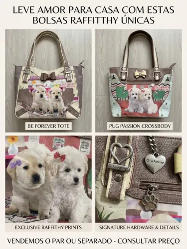 Kit 2 Bolsas Femininas Be Forever by Rafitthy - Estampa Pet (Cães)