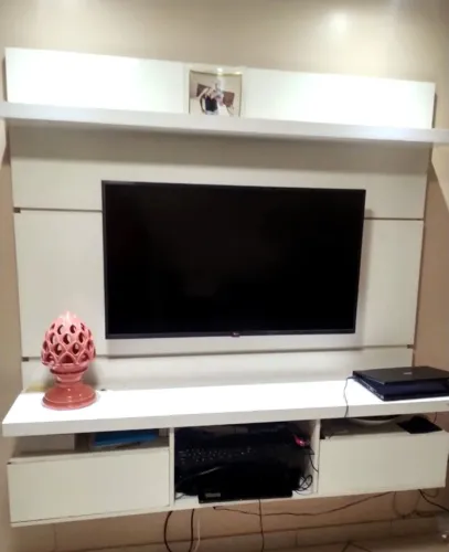 Rack mdf branco para tv 1.60 Lar Shopping