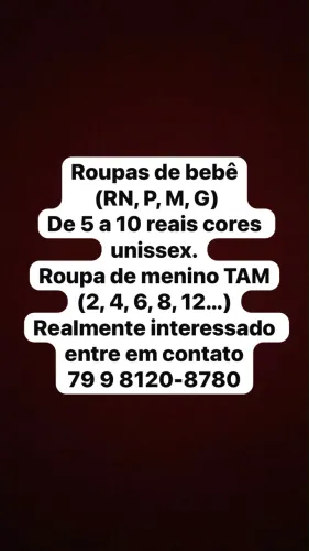 Roupa de bebê cores unissex de 5 a 10 reais
